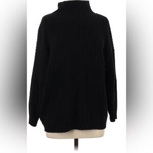 American Eagle black ribbed cowl neck sweater (M)